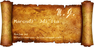 Marcsó Júlia névjegykártya